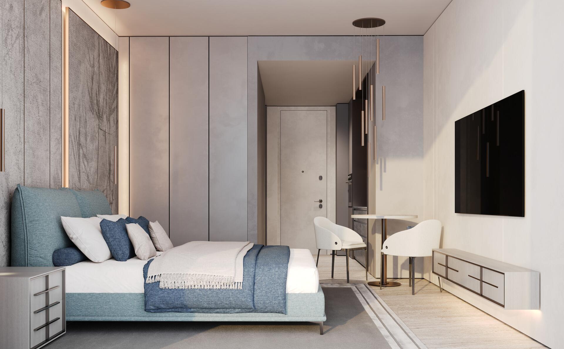 Salle de bain en marbre dans un appartement de luxe